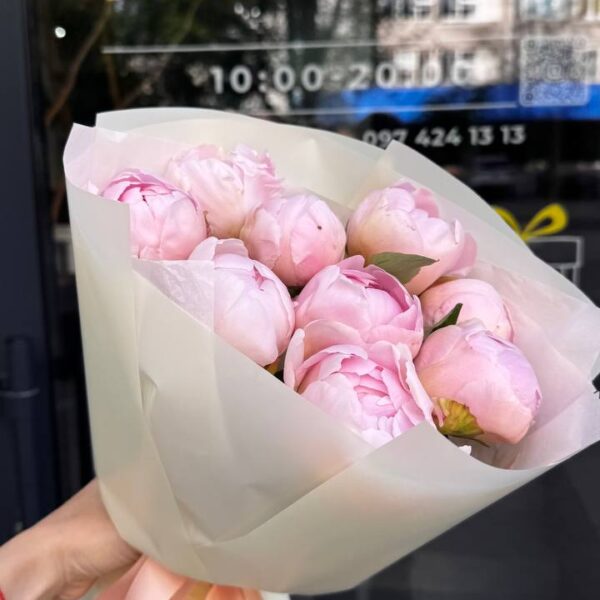 Монобукет з 9 півоній